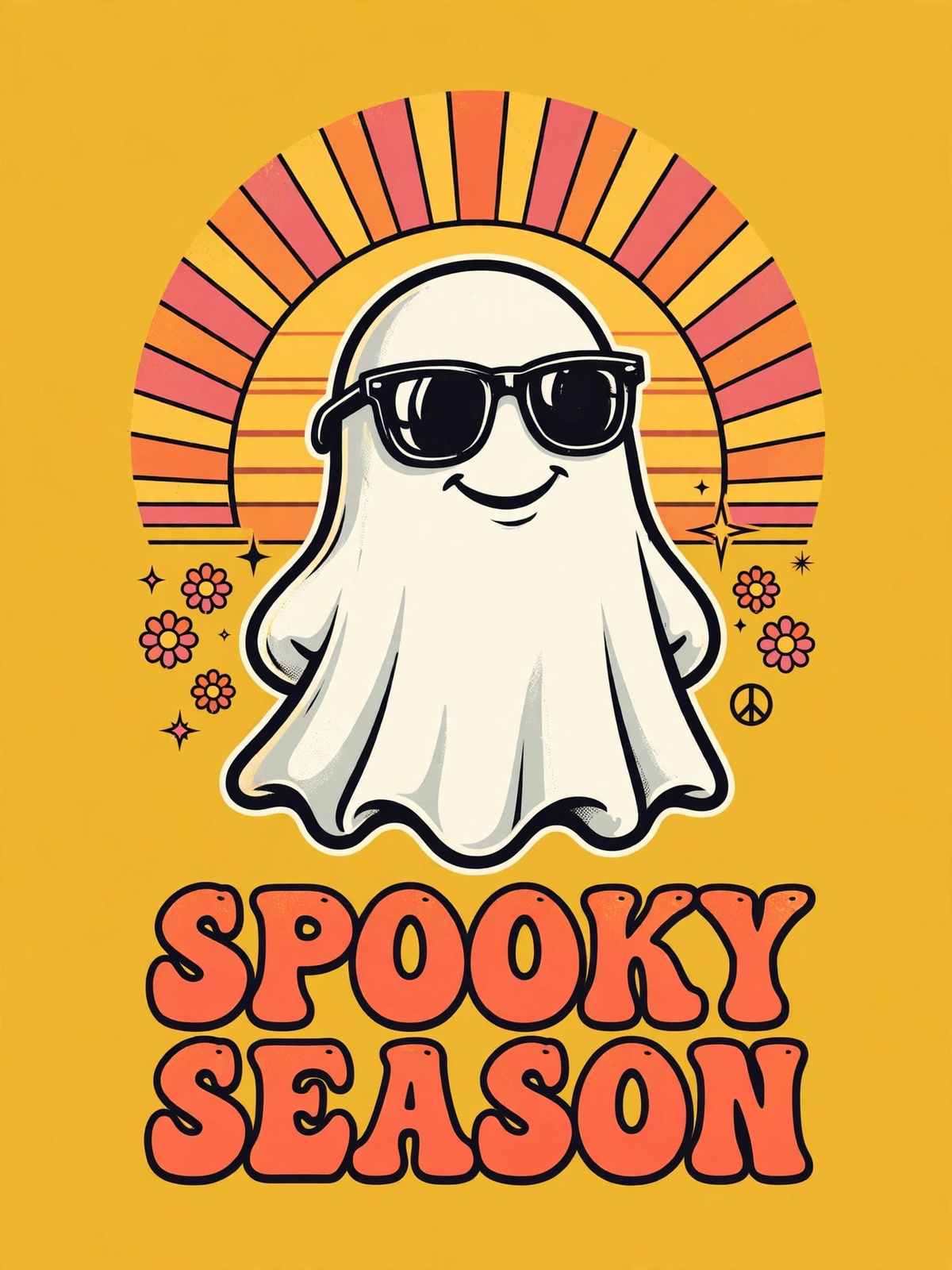 Spooky Season Retro Ghost Sweatshirt - Vintage Halloween Graphic Sweatshirt - design