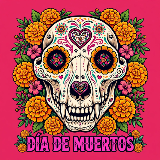 Día de Muertos Dog Sweatshirt - Sugar Skull Pup Graphic Sweatshirt - design