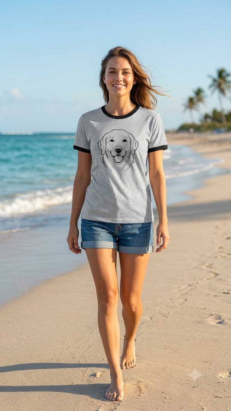 Golden mom two-tone ringer tee  Dog Mom T-shirt