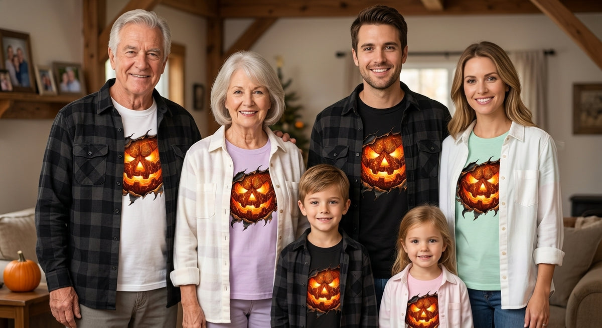 Glowing Jack-O'-Lantern Halloween T-Shirt | Ripped Fabric Graphic Tee