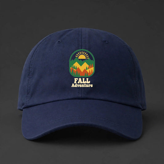 Fall Adventure Cap - Mountains and Pines Autumn Dad Hat - main