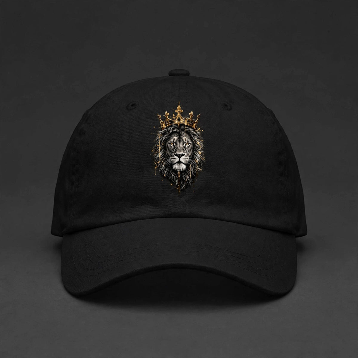 Crowned Lion Cap - Gold Splash King Lion Dad Hat - main