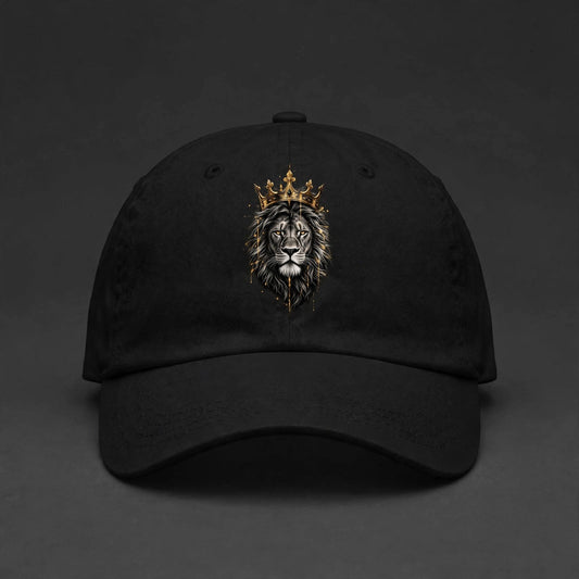 Crowned Lion Cap - Gold Splash King Lion Dad Hat - main
