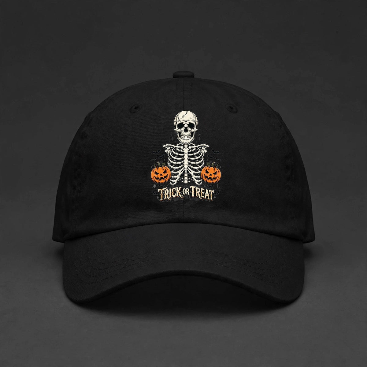 Trick or Treat Skeleton Cap - Skeleton Ribcage Skull Halloween Dad Hat - main