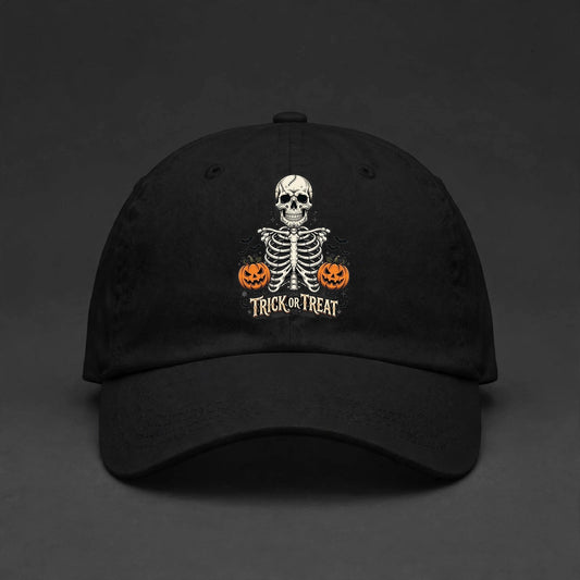 Trick or Treat Skeleton Cap - Skeleton Ribcage Skull Halloween Dad Hat - main