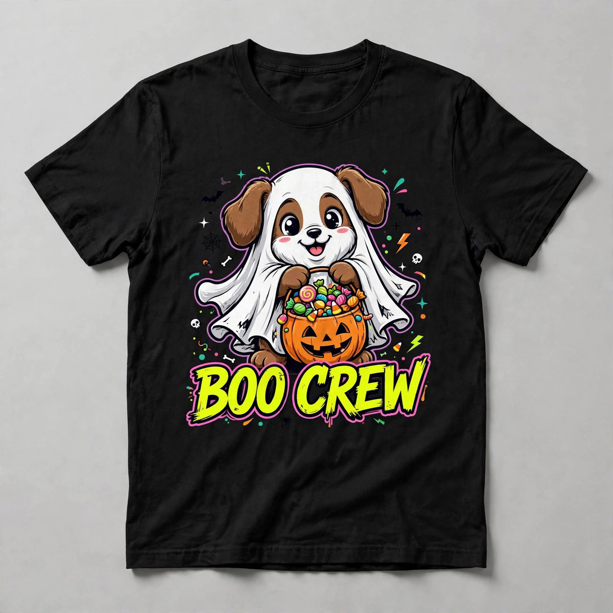 Boo Crew Ghost Pup T-Shirt - Cute Halloween Dog Graphic Tee