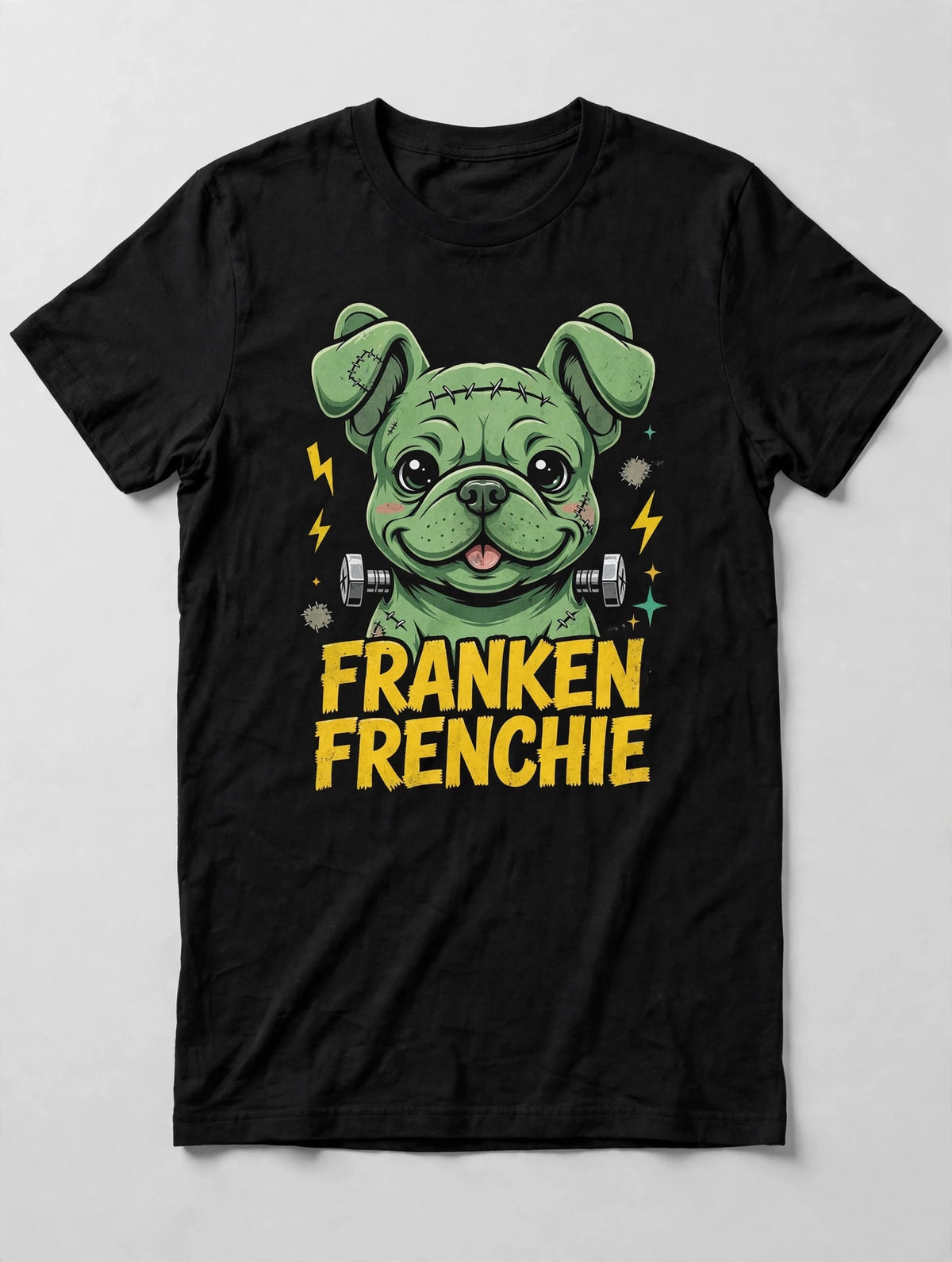 Franken Frenchie T-Shirt - Frankenstein French Bulldog Halloween Tee