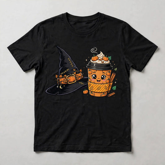 Basic Witch T-Shirt - Pumpkin Spice Latte Halloween Graphic Tee