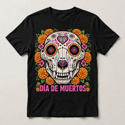 Día de Muertos Dog T-Shirt - Sugar Skull Pup Graphic Tee