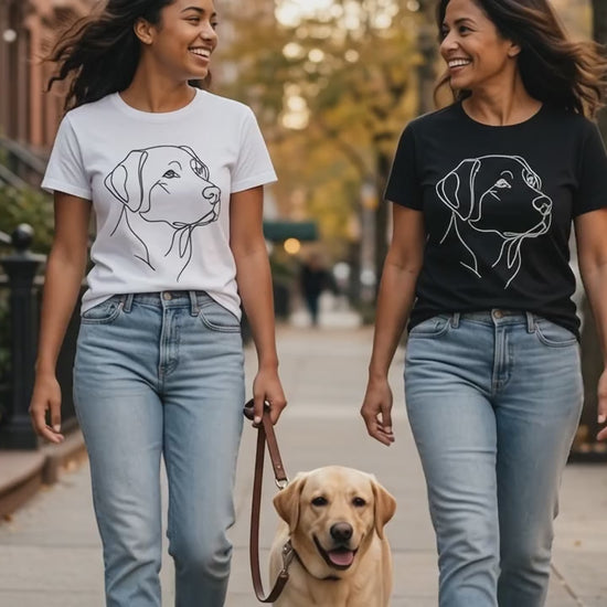 Girls walk through the neighborhood.