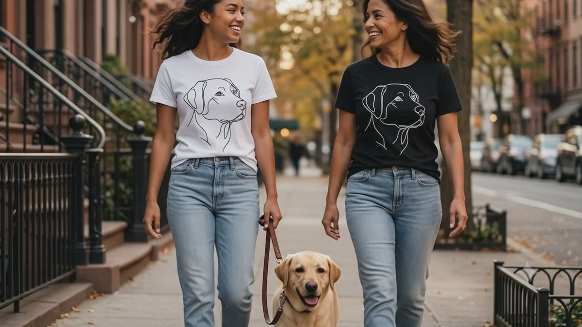 Girls walk through the neighborhood.