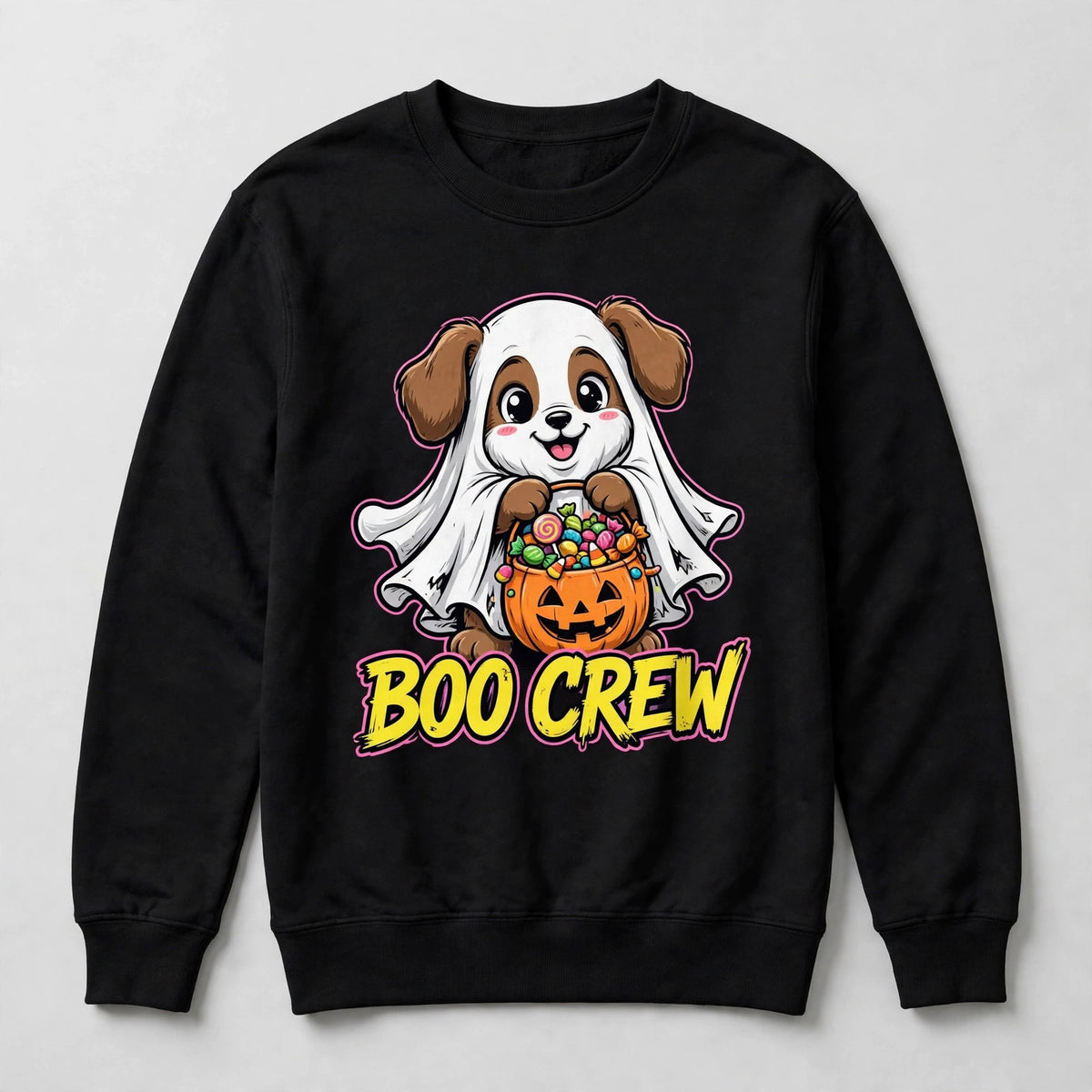 Boo Crew Ghost Pup Sweatshirt - Cute Halloween Dog Graphic Sweatshirt