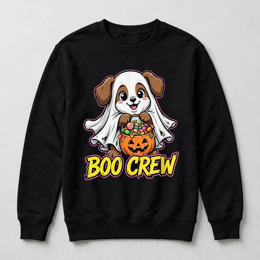 Boo Crew Ghost Pup Sweatshirt - Cute Halloween Dog Graphic Sweatshirt